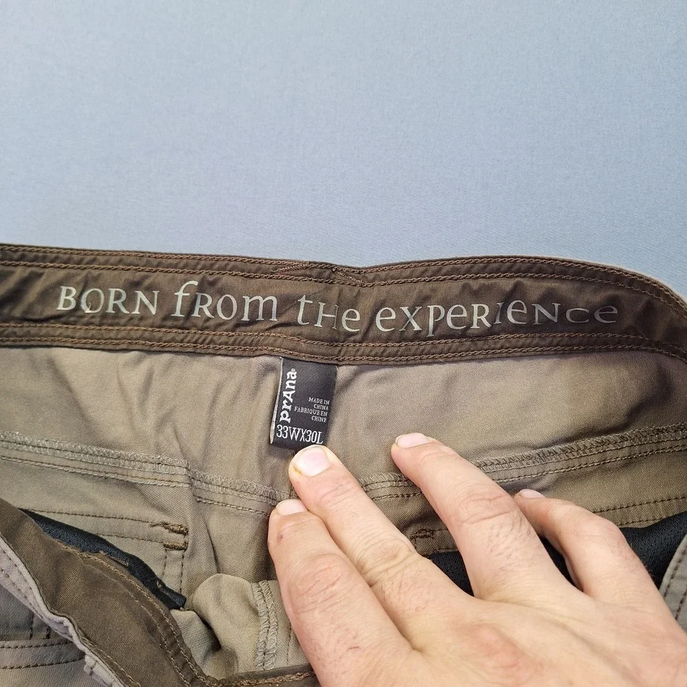 Prana Zion Mens Brown Stretch Nylon Hiking Climbing Pants 33x30 Camping Outdoor